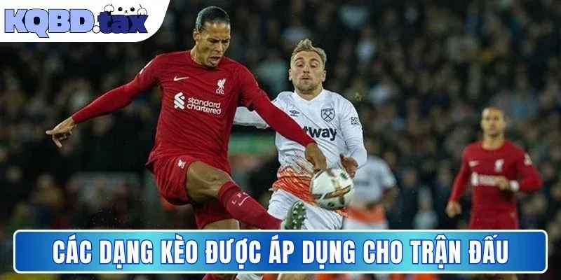 Các dạng kèo được áp dụng cho trận đấu
